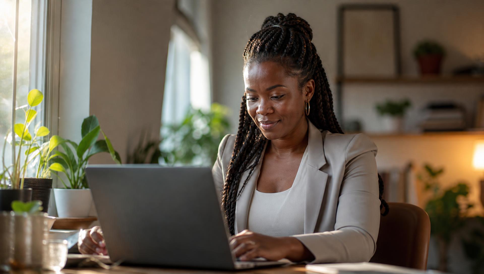 An African professional woman leading a team meeting