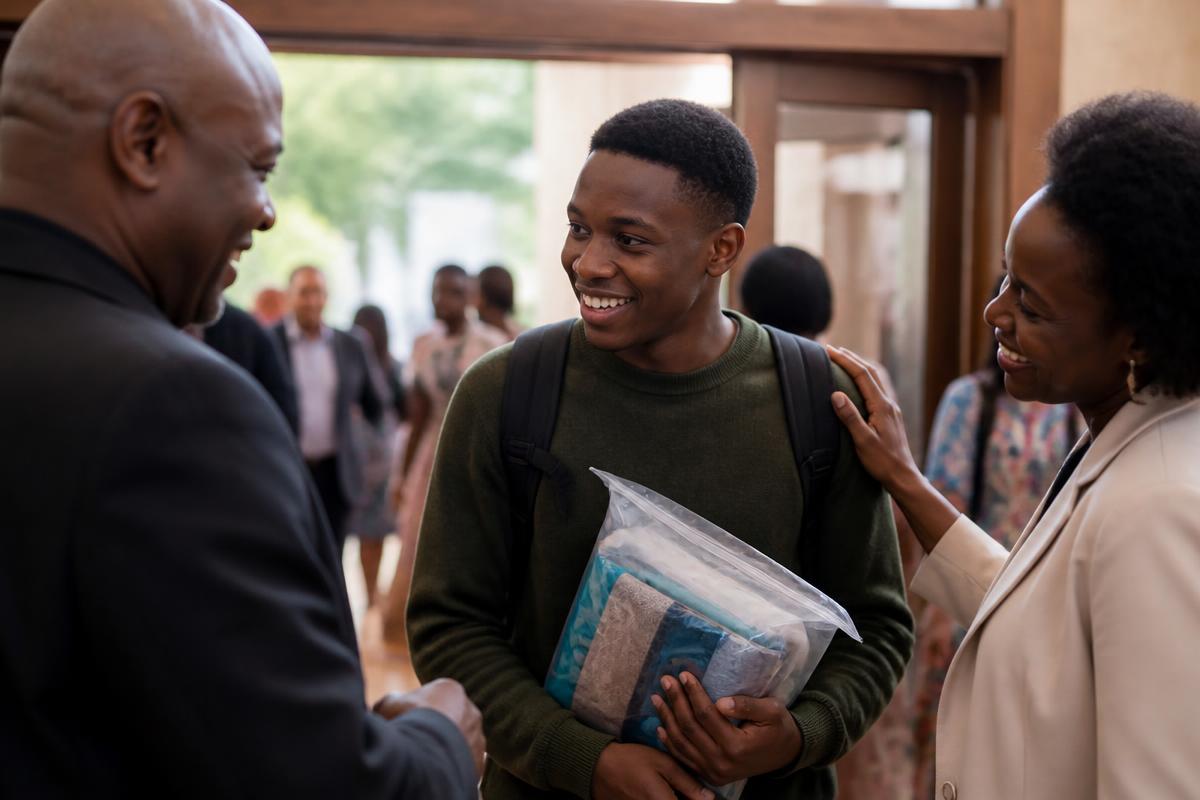 A family being welcomed at a Winners Chapel service