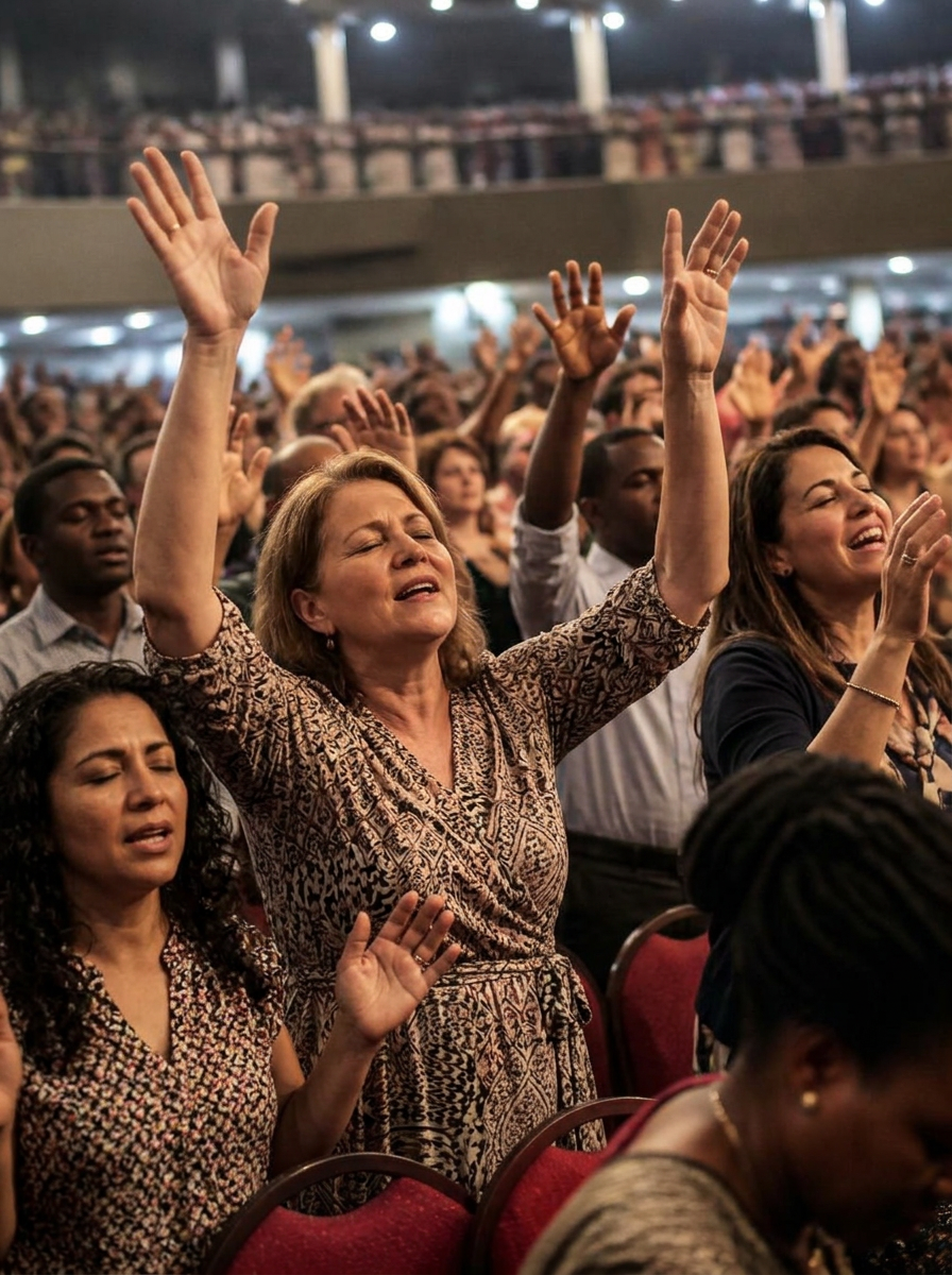 Winners Chapel congregation in Africa worshipping in a large auditorium